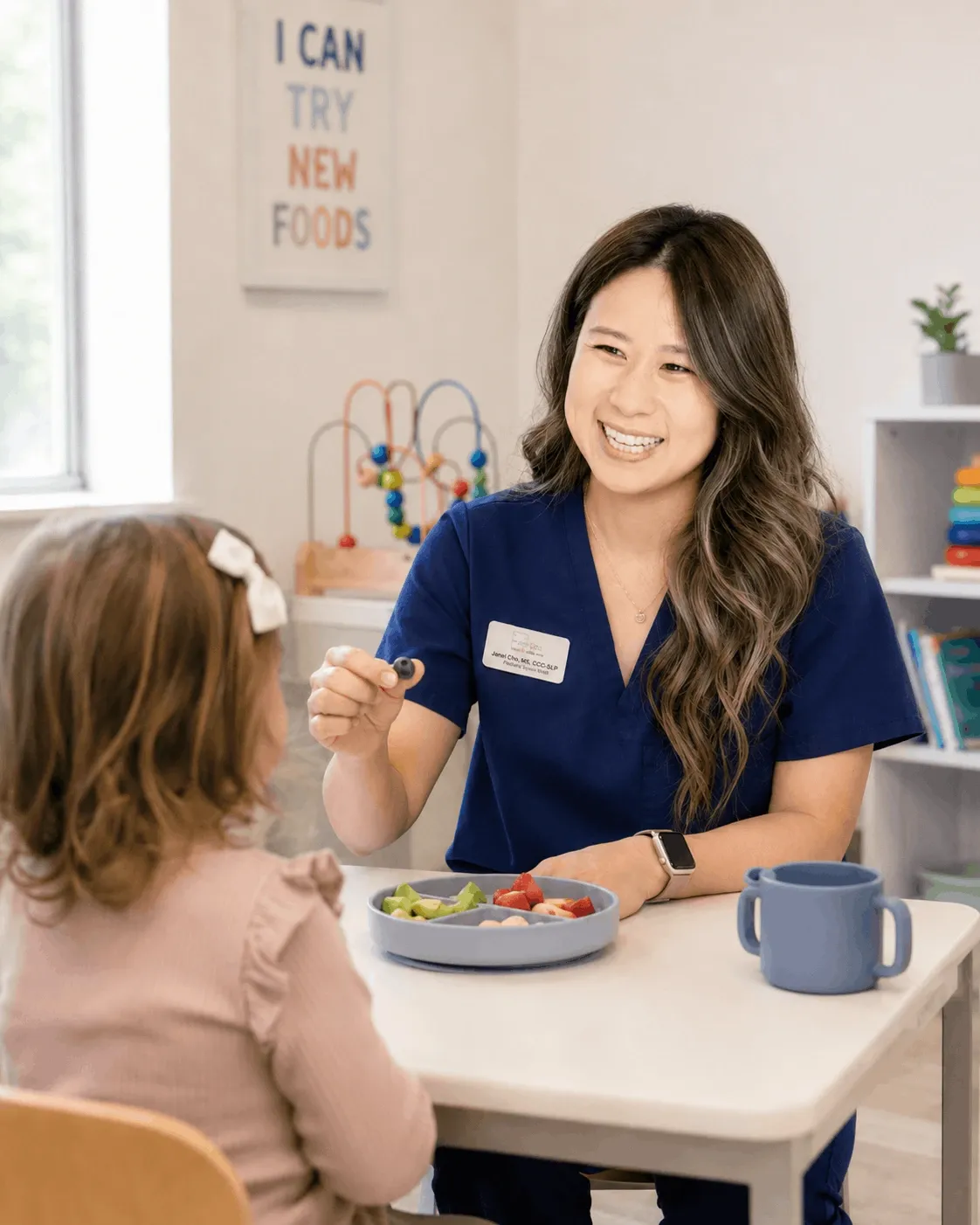 Child receiving feeding & swallowing therapy at Jars of Play